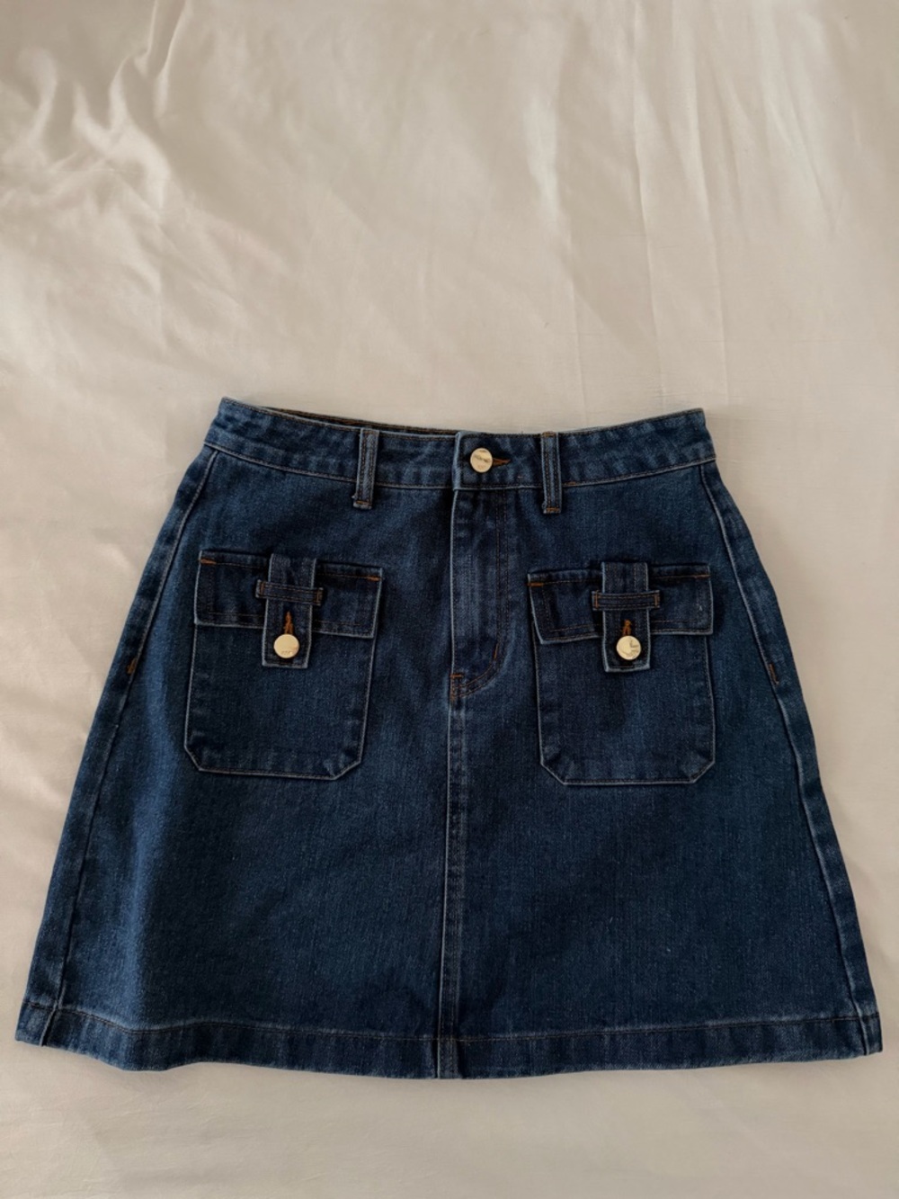 KAREN MILLEN ✨ -  
Petite Denim Button Front Midi Skirt